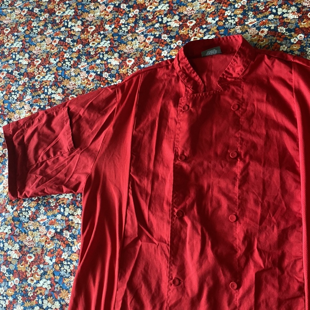 Chef Code Large Red Button Down Shirt - image 2